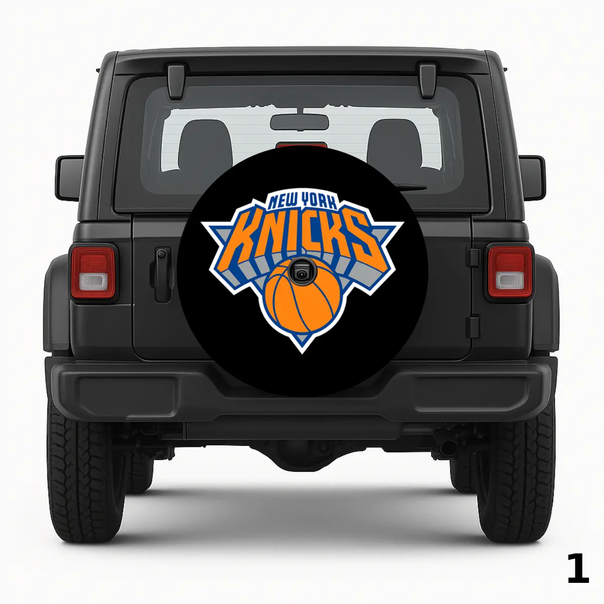 =New York Knicks On Black And Orange Background Spare Tire Cover