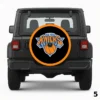 =New York Knicks On Black And Orange Background Spare Tire Cover