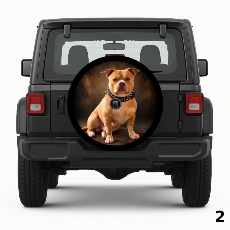 =Studded Bully Portrait Spare Tire Cover