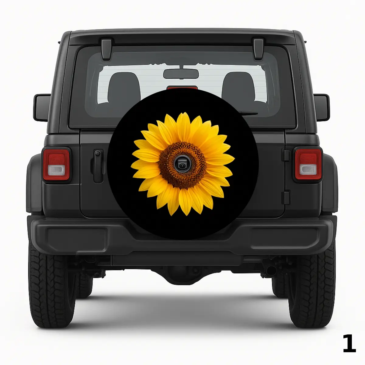 =Sunflower With Camera Spare Tire Cover
