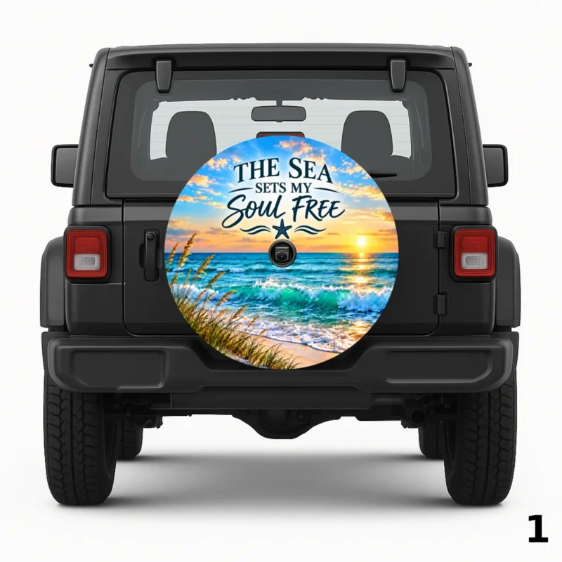 =The Sea Sets My Soul Free Spare Tire Cover