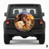 =Three Dogs On Backseat Spare Tire Cover