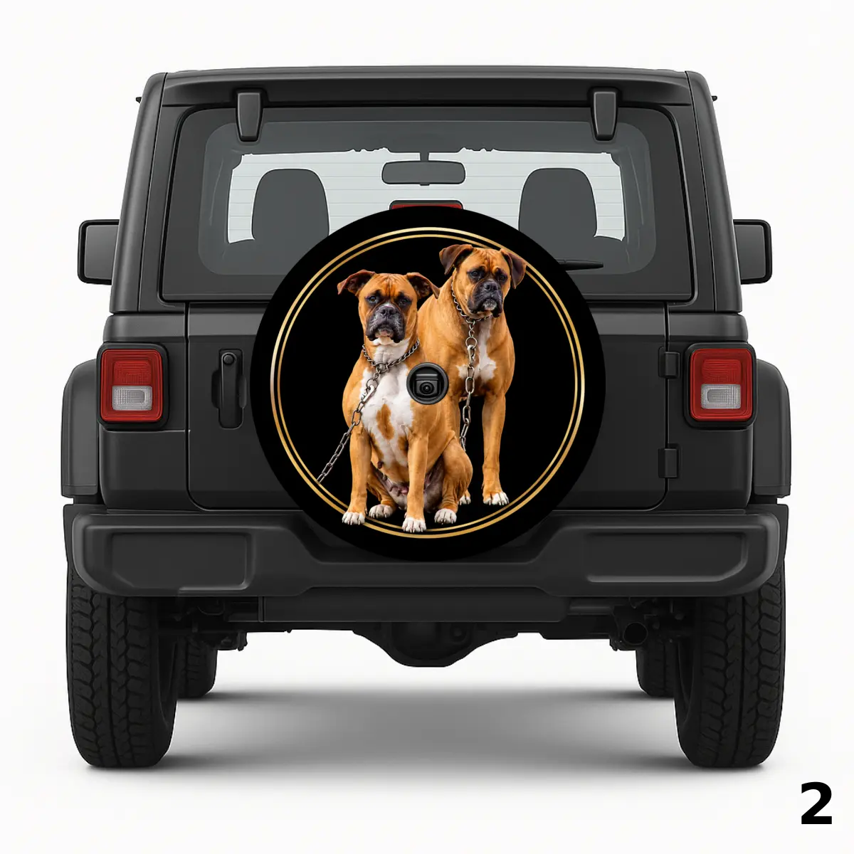 =Two Boxer Dogs Spare Tire Cover