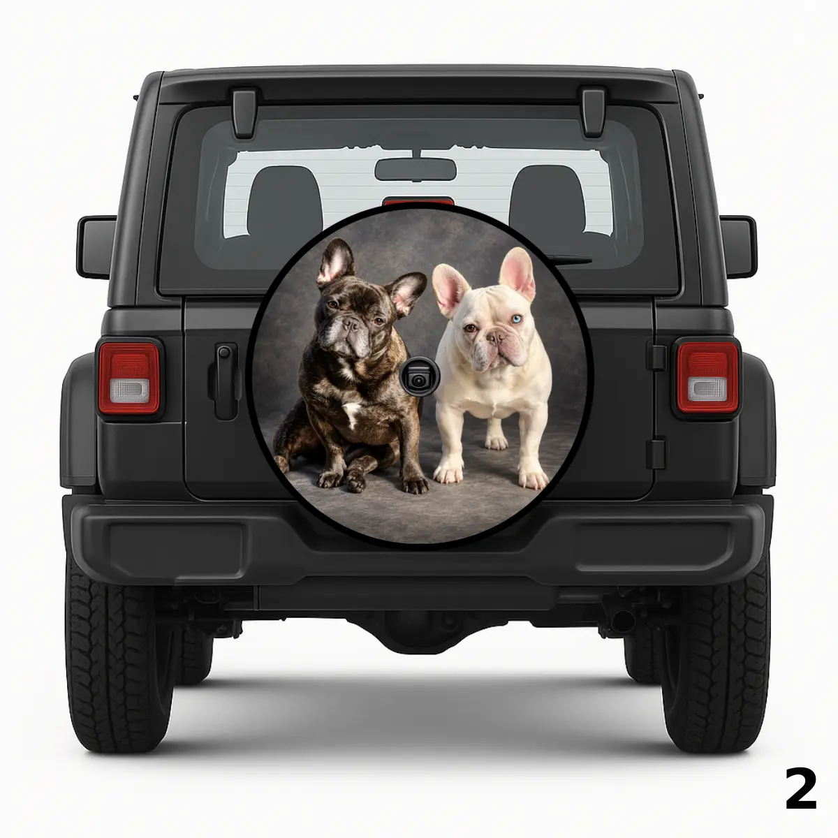 =Two French Bulldogs Spare Tire Cover