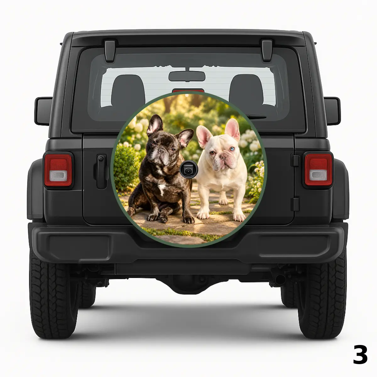 =Two French Bulldogs Spare Tire Cover