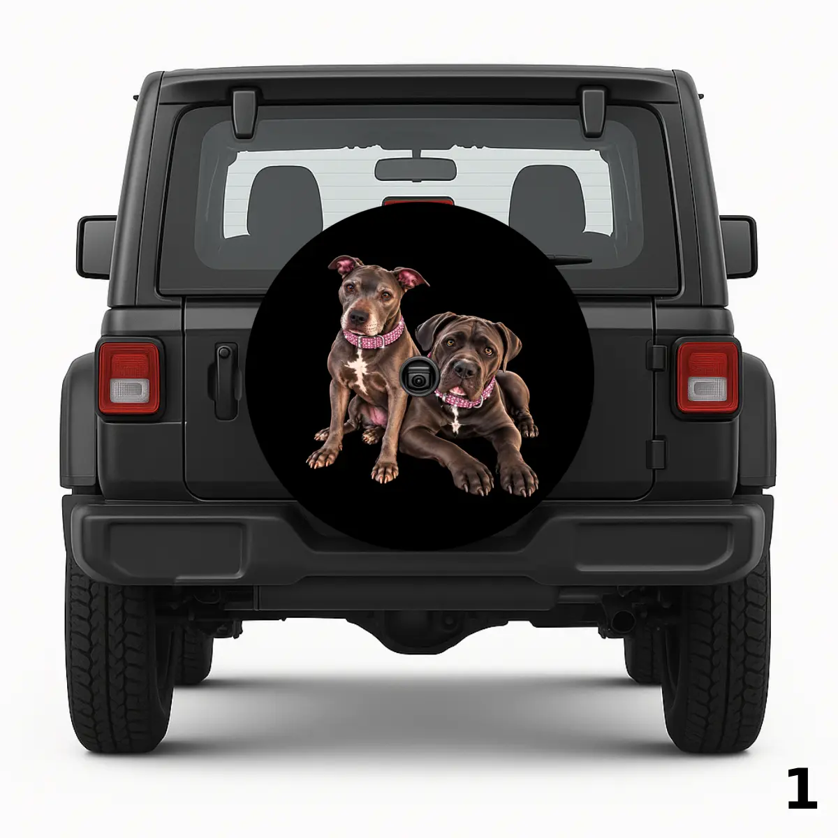 =Two Pups With Pink Collars Spare Tire Cover