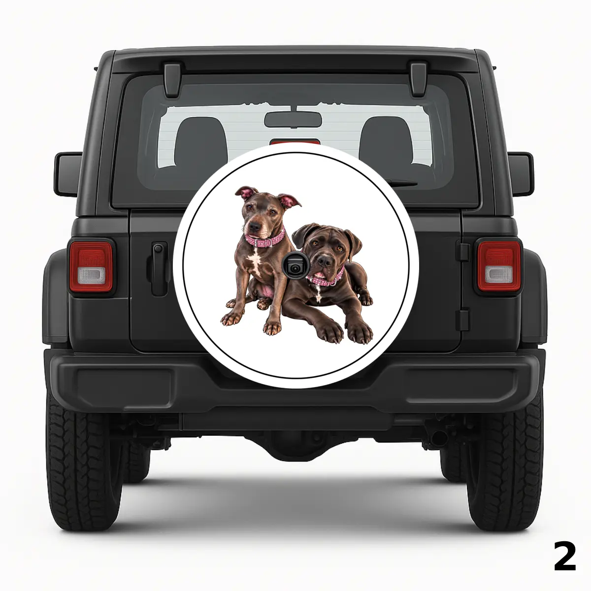 =Two Pups With Pink Collars Spare Tire Cover