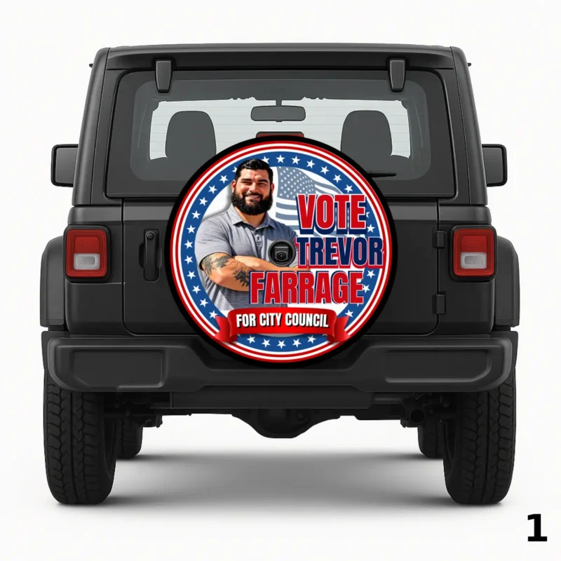 =Vote Trevor Farrage Spare Tire Cover
