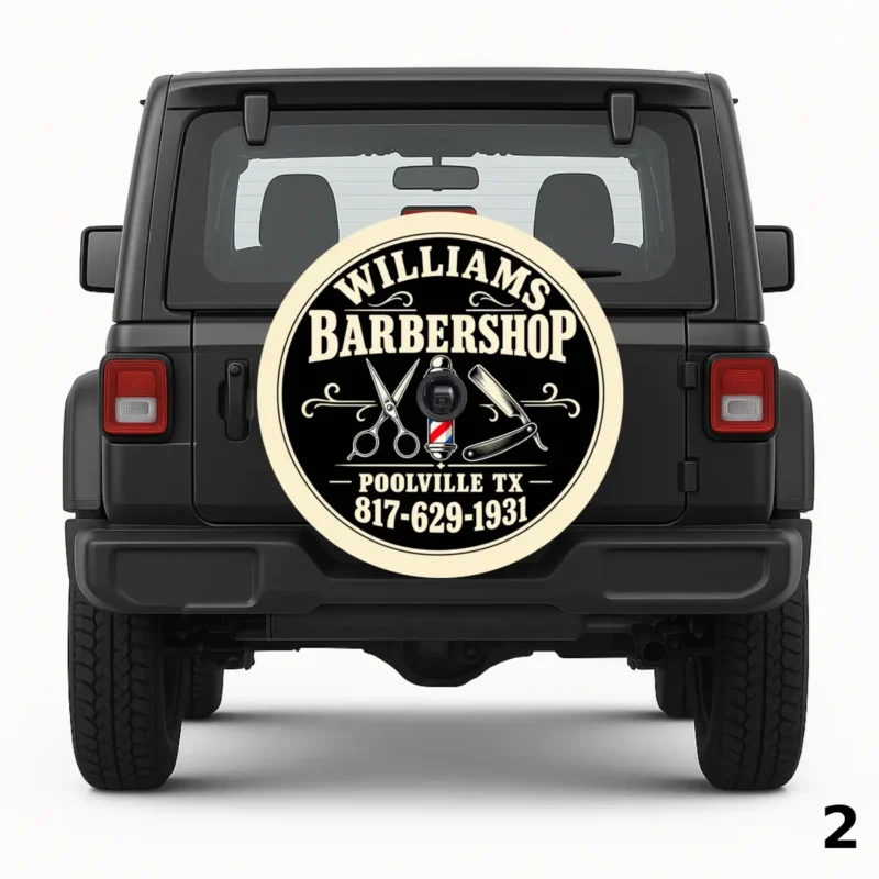 =Williams Barbershop Spare Tire Cover