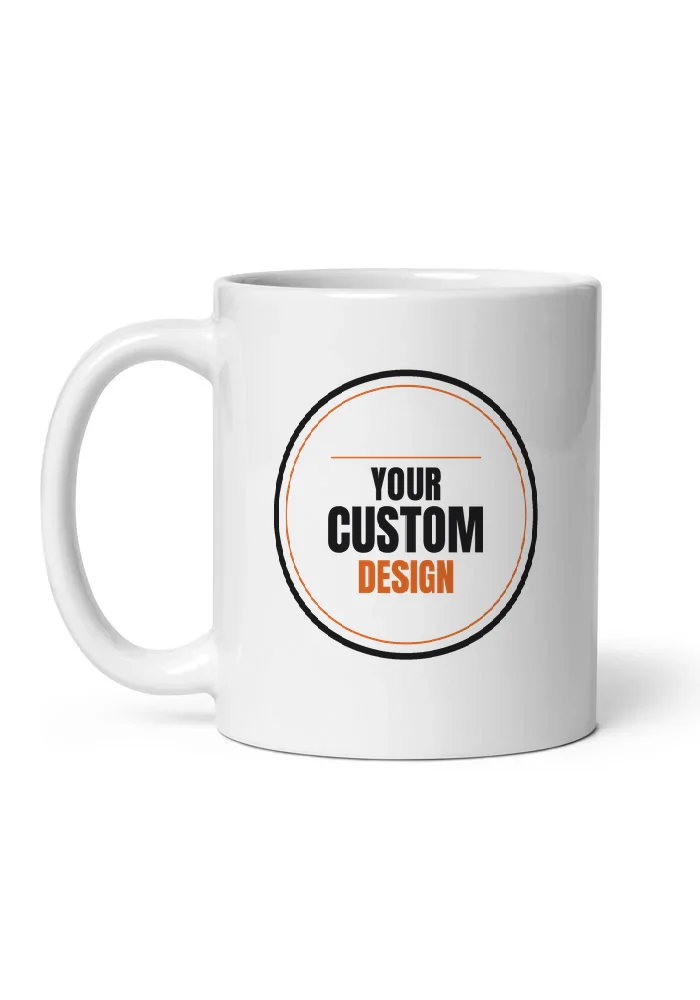Custom coffee mug 11 oz, white glossy ceramic printed with your custom design