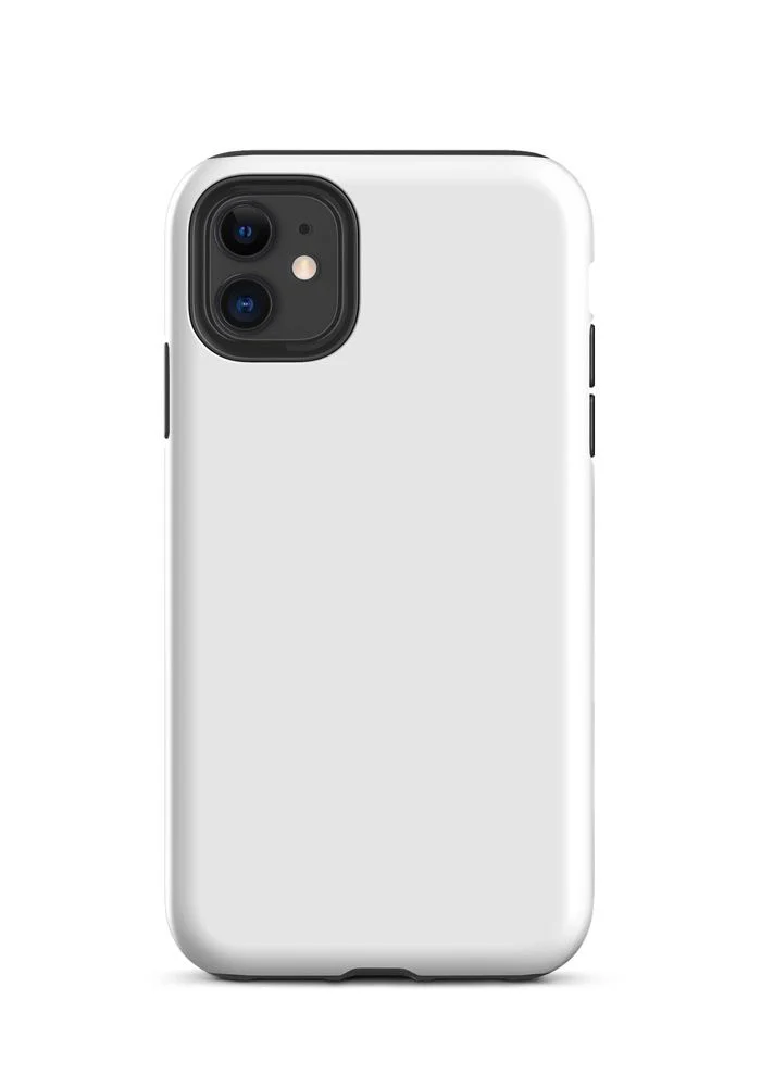 Custom Tough Case for iPhone, white matte dual-layer case ready for your custom design