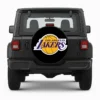 Los Angeles Lakers Spare Tire Cover - front view on vehicle