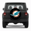 Miami Dolphins Spare Tire Cover - front view on vehicle
