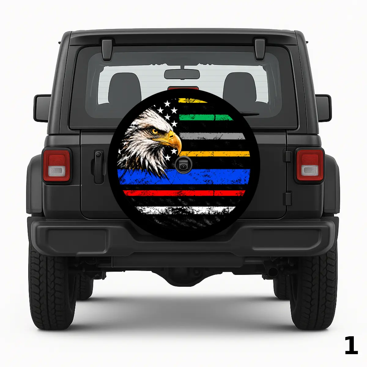 Thin Line Flag Spare Tire Cover