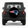 New England Patriots Spare Tire Cover - front view on vehicle