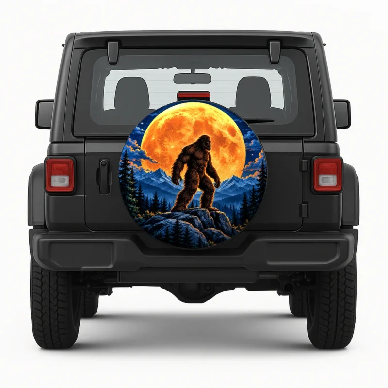 Sasquatch Spare Tire Cover Spare Tire Cover - front view on vehicle