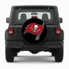 Tampa Bay Buccaneers Spare Tire Cover - front view on vehicle